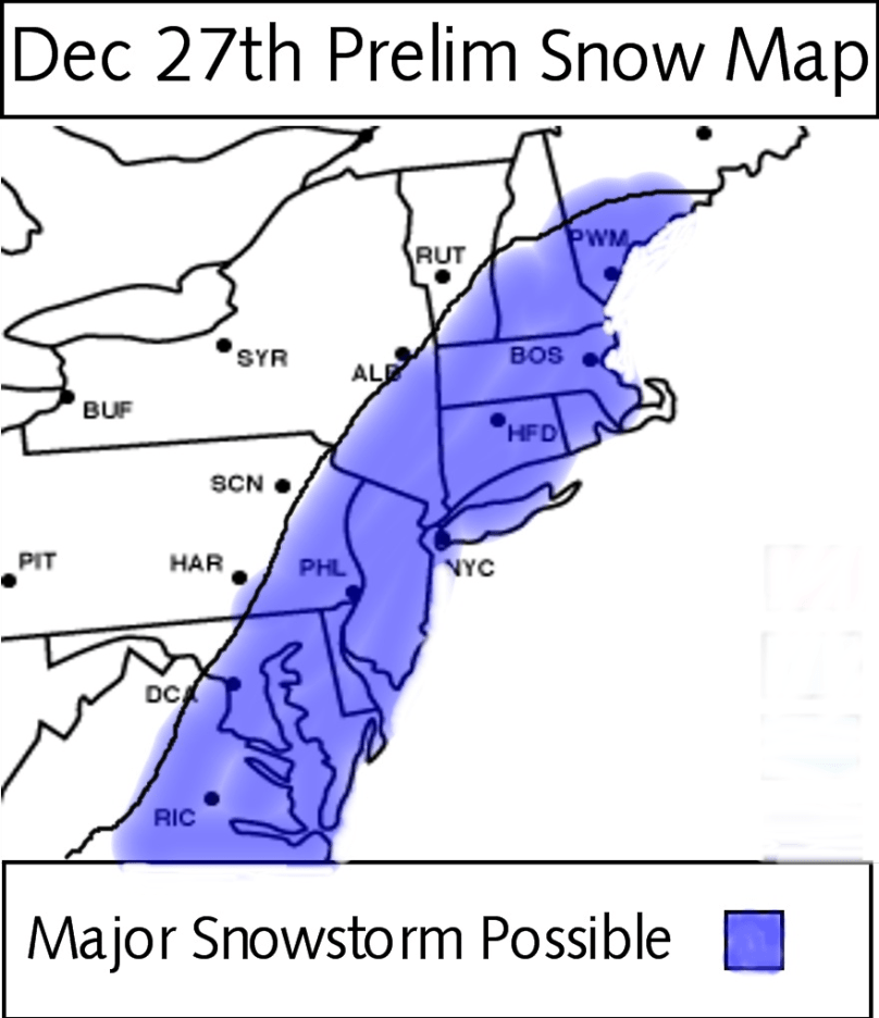 Preliminary Map for 12/27 Snowstorm