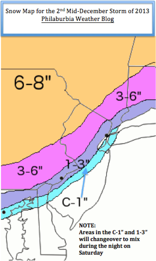 Snow Map for the 2nd December Storm of 2013