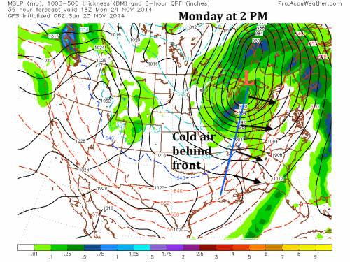 GFS Monday at 2 PM